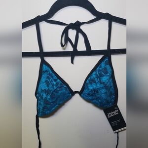 Women's Teal Lace Triangle Bikini Top